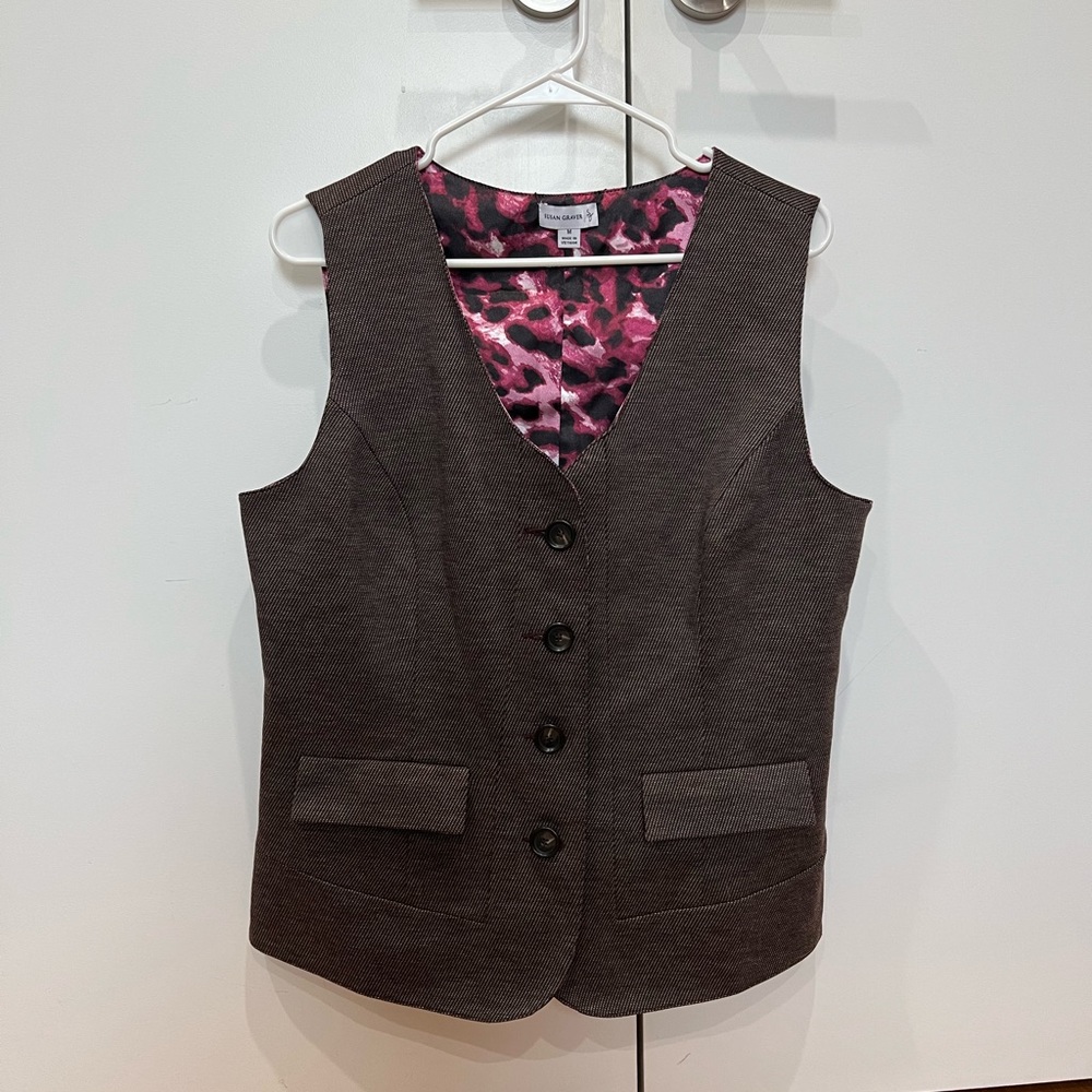 Reversible Button Down Plaid Vest
